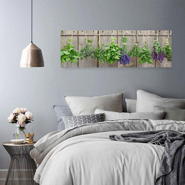 Feeby Bilder Kräuter Pflanzen 100x40 cm Wohnzimmer Schlafzimmer Büro Flur Küche Wandbilder Modern Bi