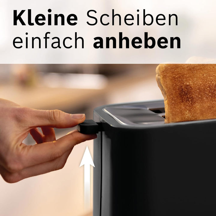Bosch Kompakt Toaster MyMoment TAT3M123, entnehmbarer klappbarer Brötchenaufsatz, mit Auftaufunktion