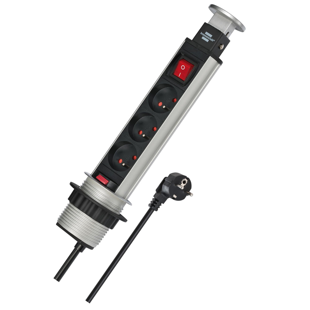 Brennenstuhl 1396201003 Steckdoseneinheit"Tower Power", 3-fach, USB, Anthrazit, 3 PRISES 2M 3 PRISES