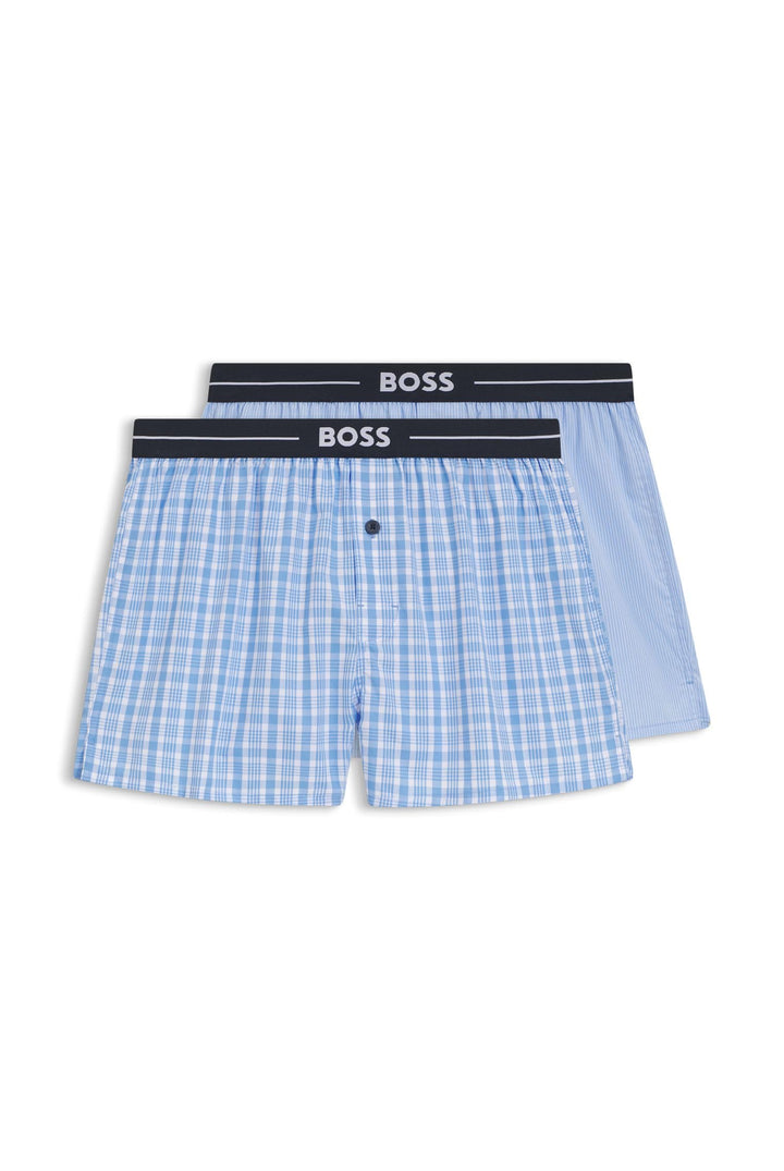 BOSS Herren Boxershorts, 2er Pack S New - Open Blue471, S New - Open Blue471
