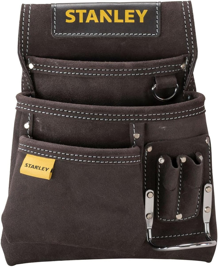 Stanley STST1-80114 Hammer- und Nageltasche aus Büffelleder, Braun/Gelb, L