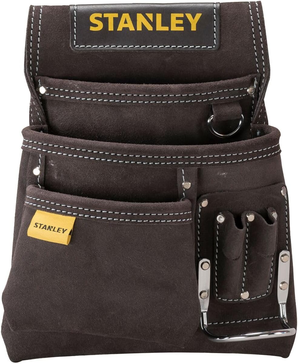 Stanley STST1-80114 Hammer- und Nageltasche aus Büffelleder, Braun/Gelb, L