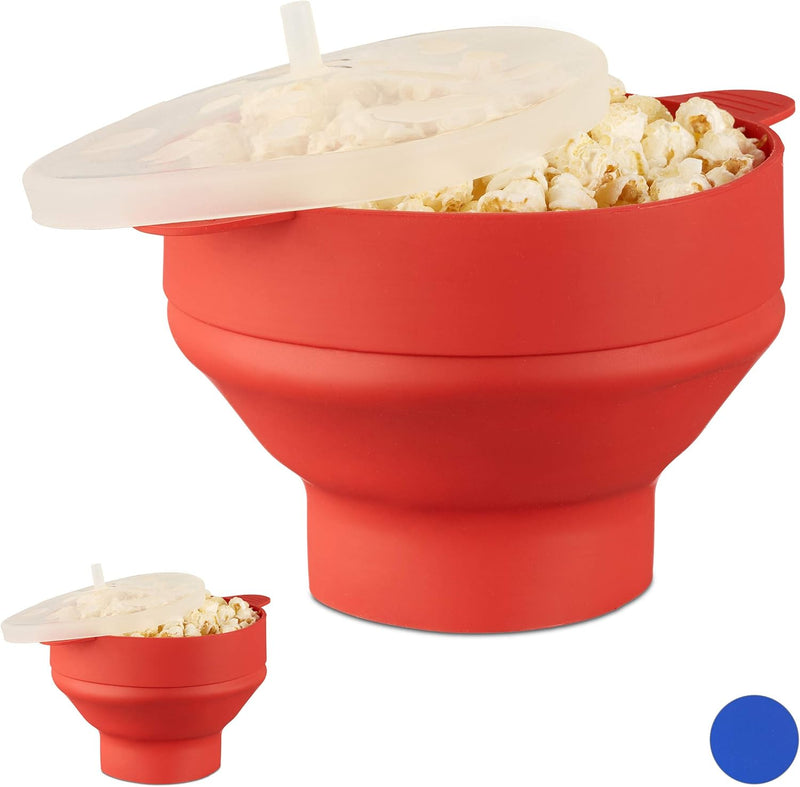 2 x Popcorn Maker Silikon für Mikrowelle, zusammenfaltbarer Popcorn Popper, Zubereitung ohne Öl, BPA