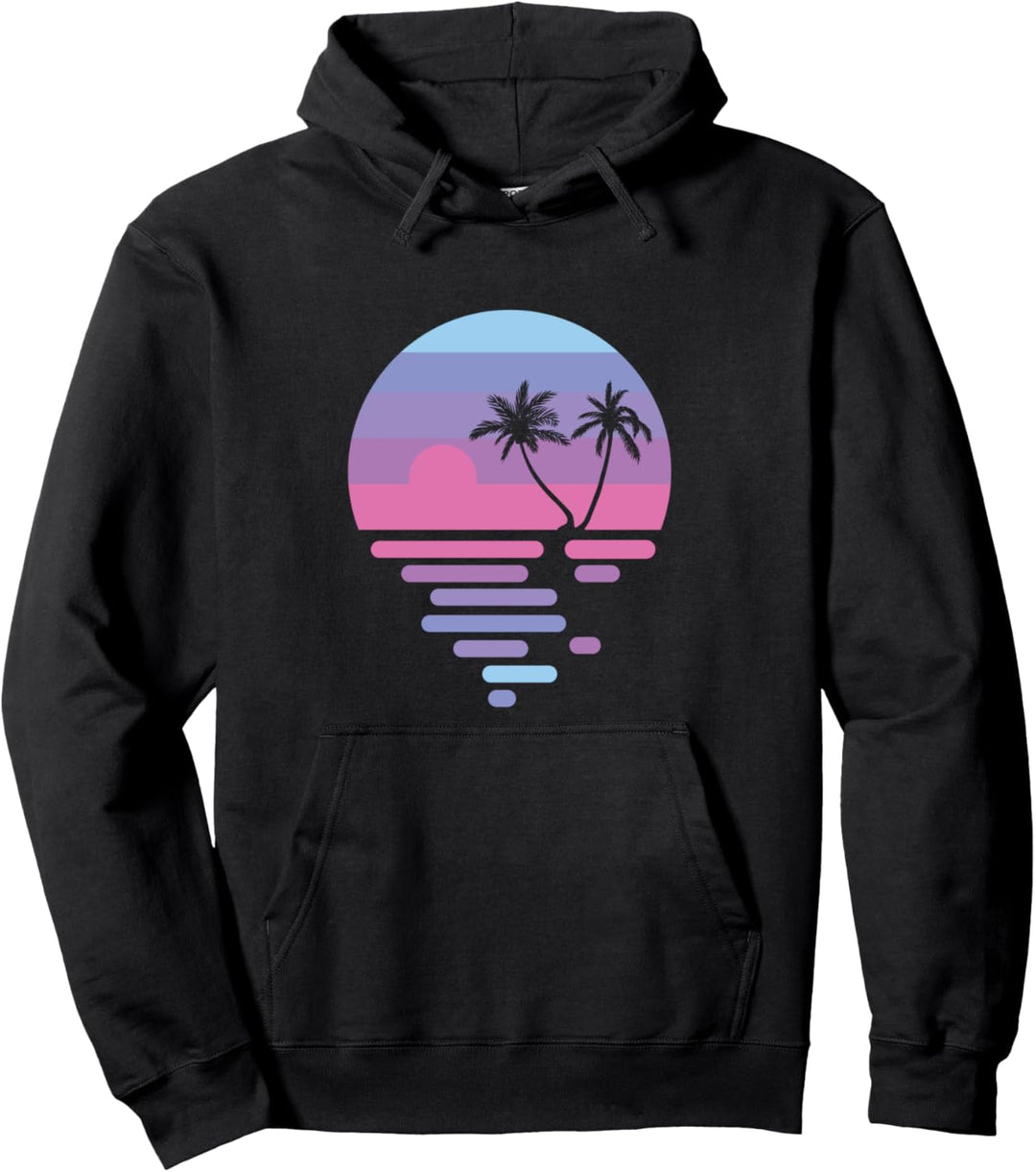 minimalistische Vaporwave ästhetischen Sonnenuntergang Pullover Hoodie