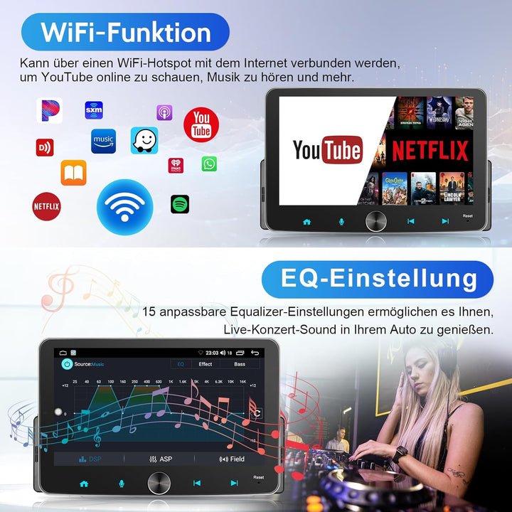 Android Autoradio 1Din Wireless CarPlay Android Auto Radio mit Bildschirm 7 Zoll 2G+32G Car Play Tou