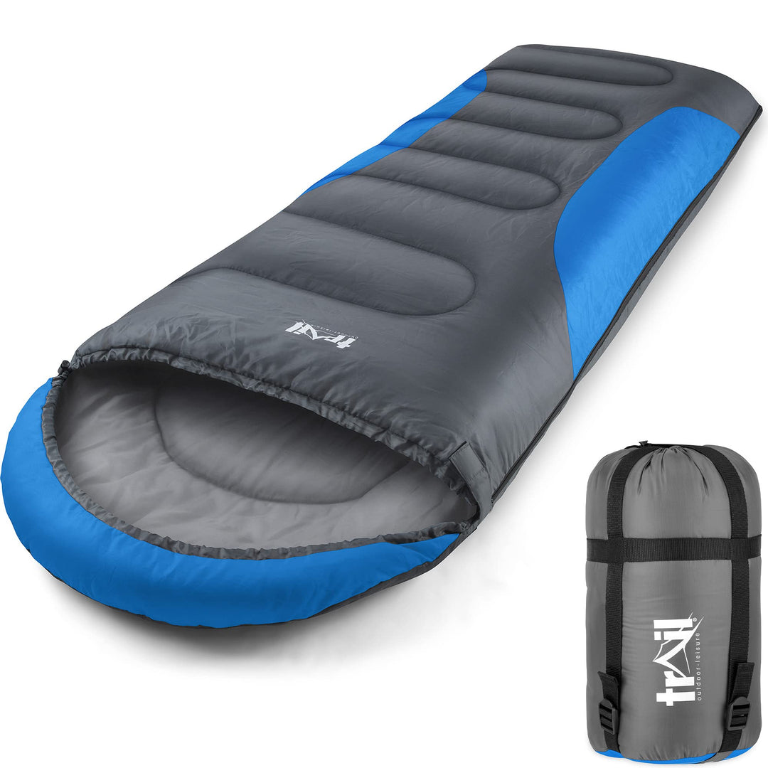 Trail-Alpin-Schlafsack mit Kapuze – 250 g Schlafsack, 3-Jahreszeiten- Schlafsack. Leicht, kleines Pa