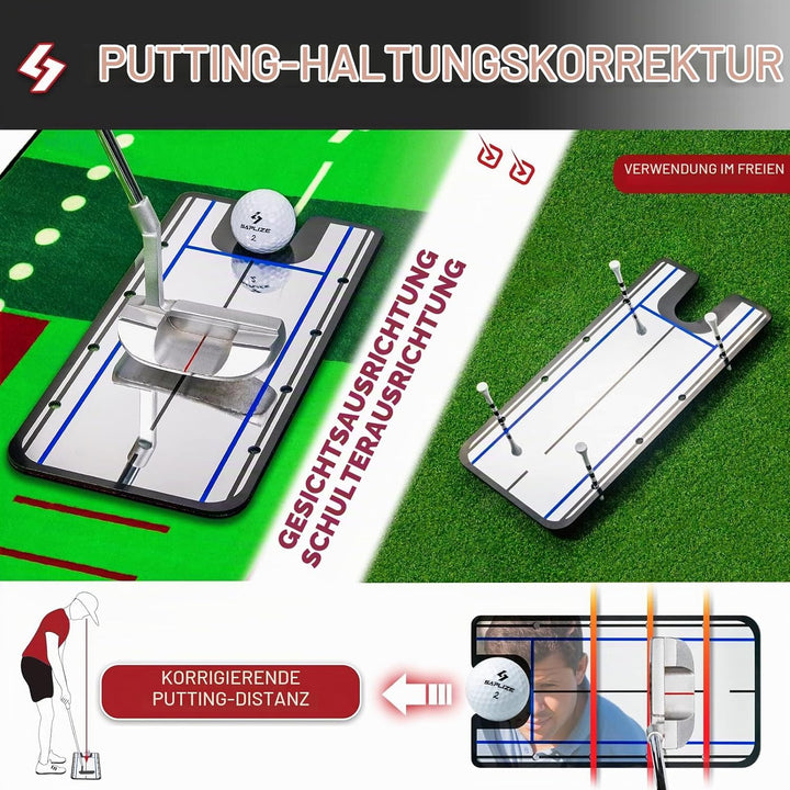 SAPLIZE Golf Putting Matte, Optionen von Bundle A (Trajectory Tracing, mit Mehreren Trainingsmodi) o