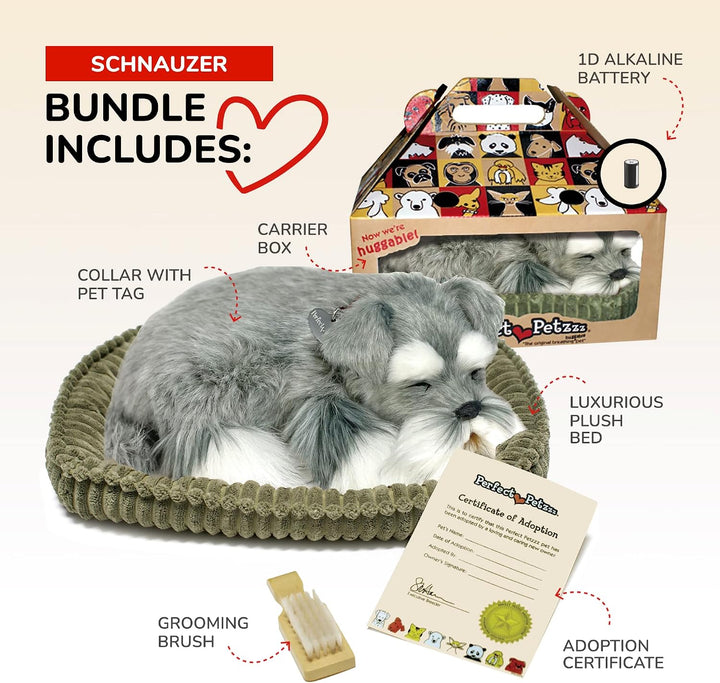 Perfect Petzzz Schnauzer Hundewelpen, die wirklich atmen