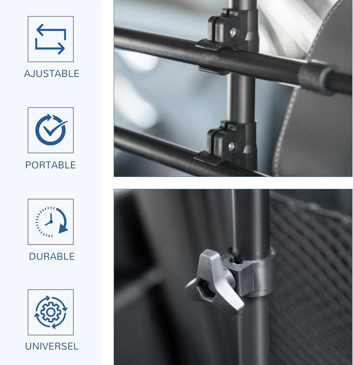PawHut Auto Trenngitter für Hunde verstellbar Breite 87-135 cm Höhe 85-120 cm Universal Sicherheitsg