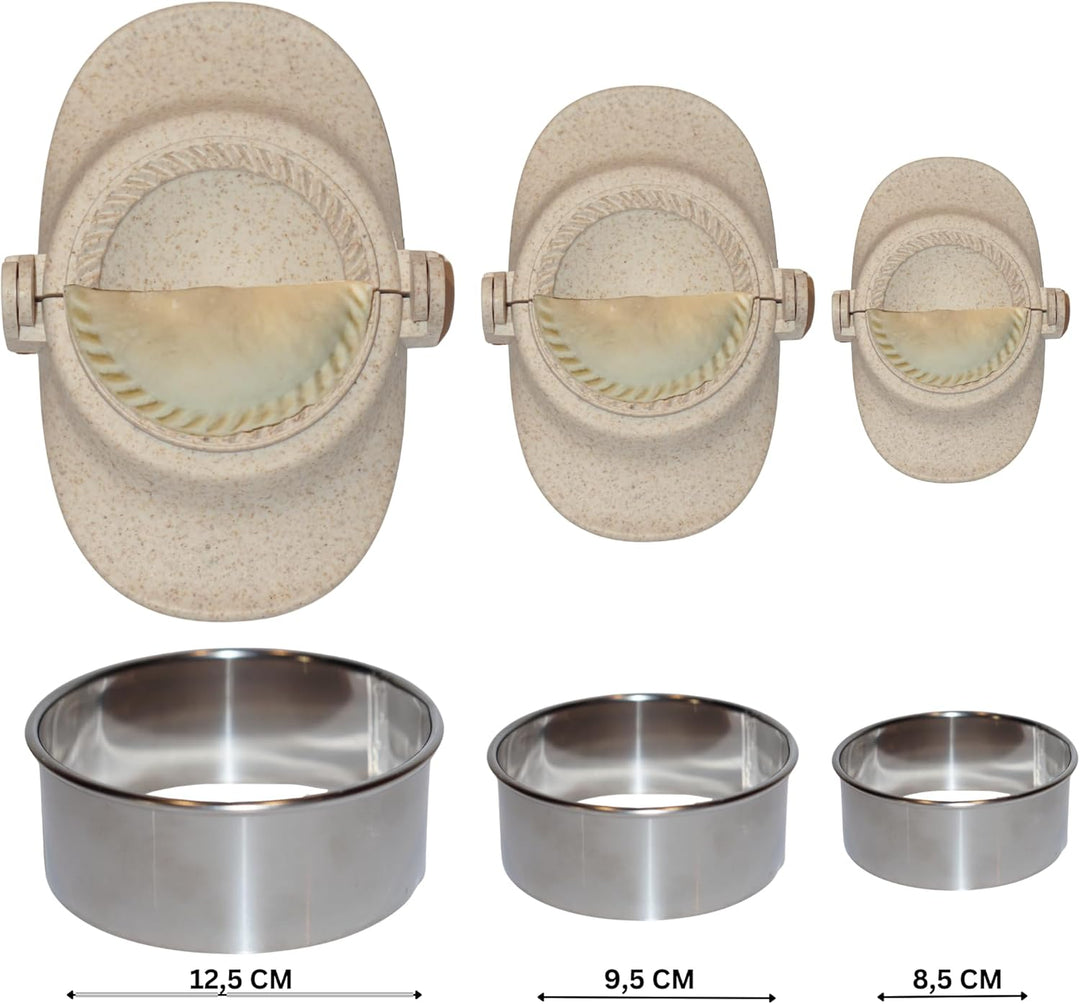 Bergduft Dumpling Maker Set 7-teilig – Teigtaschenformer & Ravioli Former aus Kunststoff mit Edelsta