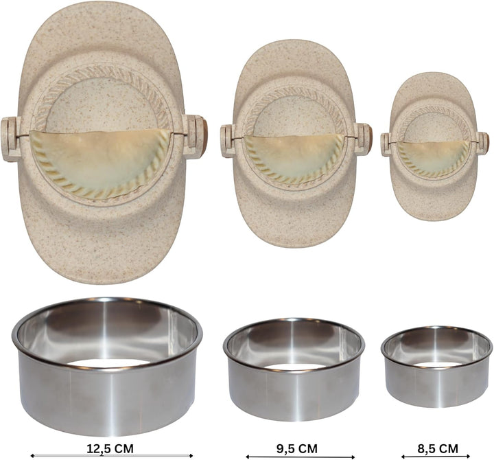 Bergduft Dumpling Maker Set 7-teilig – Teigtaschenformer & Ravioli Former aus Kunststoff mit Edelsta