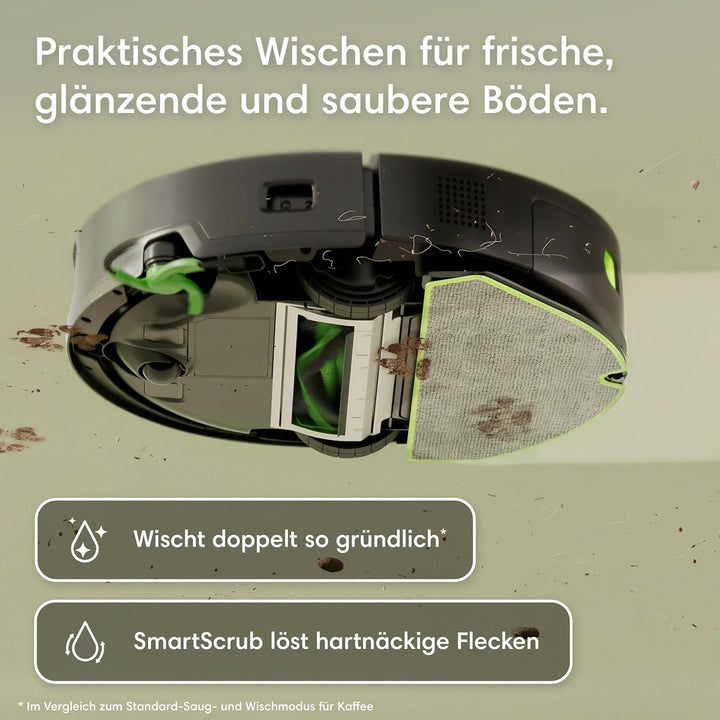 iRobot Roomba® 115 Combo Saug- und Wischroboter + AutoEmpty™ Dock, 15k Pa Saugleistung, Bürsten und