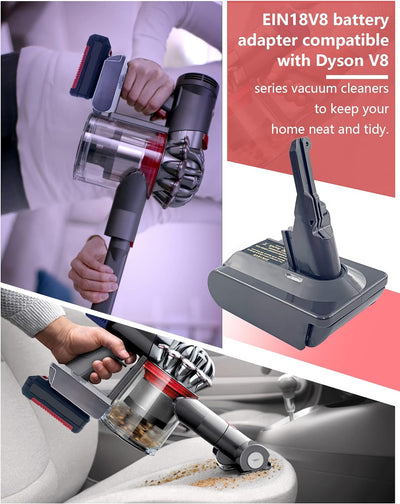 BTRUI Für Dyson V8 Batterieadapter für Einhell 18V Power X Serie Batterie konvertieren zu Dyson V8 S