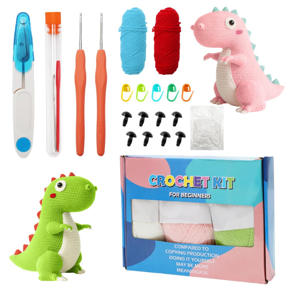 Tutamaz Häkelset für Anfänger,Häkel-Starter-Kits,Tiere Häkeln Set Crochet Kit mit Video Anleitung Hä