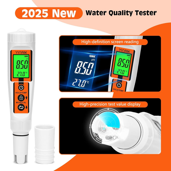 Wasserstoff Wassertester, YINMIK Wasserstoff Wasserflasche, Digitales 4 in 1 pH ORP Messgerät und Wa