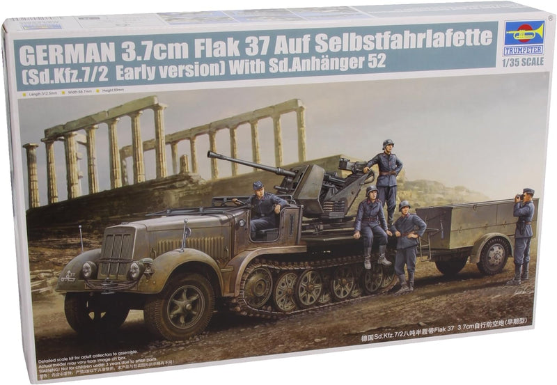 Trumpeter 01525 Modellbausatz German3.7cm Flak37 auf Selbstfahrlafette (Sd.Kfz.7/2 Early Version), M