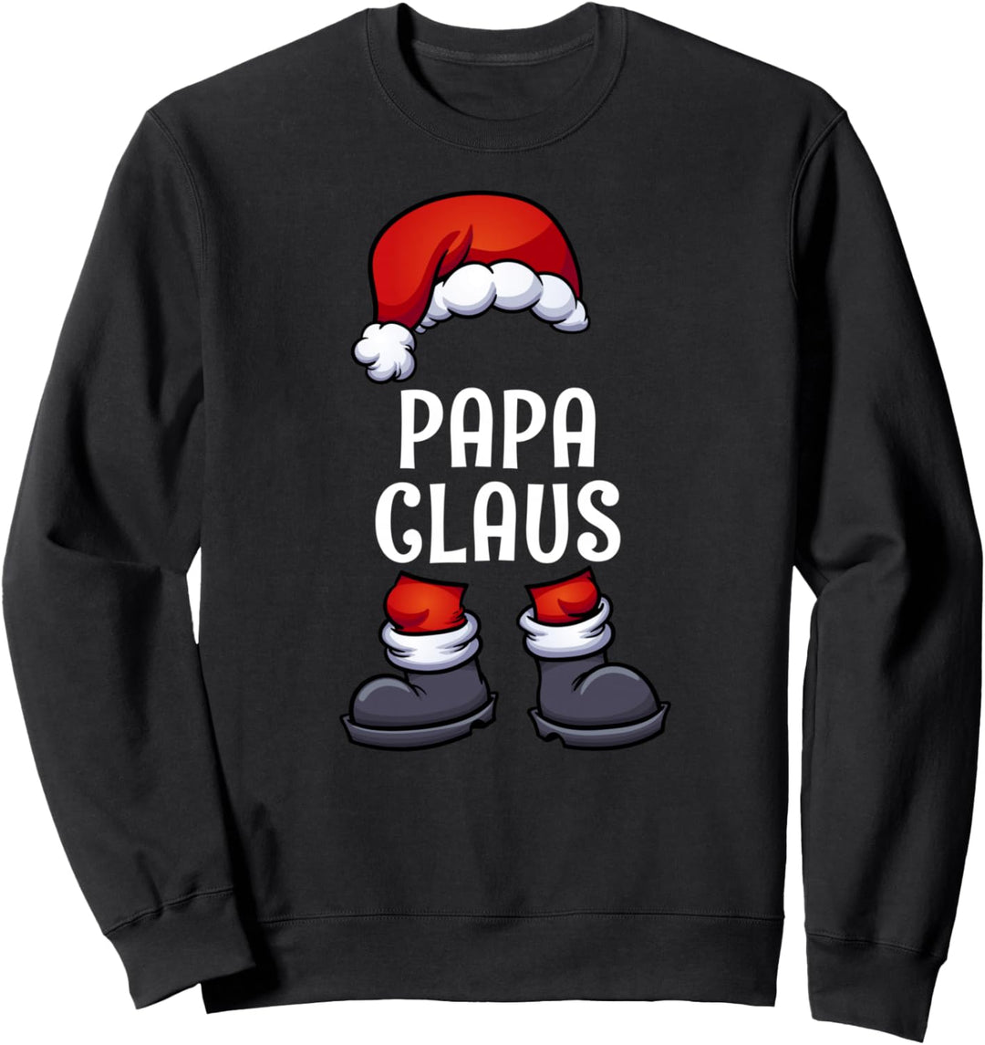 Papa Claus Weihnachten Partnerlook Familien Weihnachtsmann Sweatshirt
