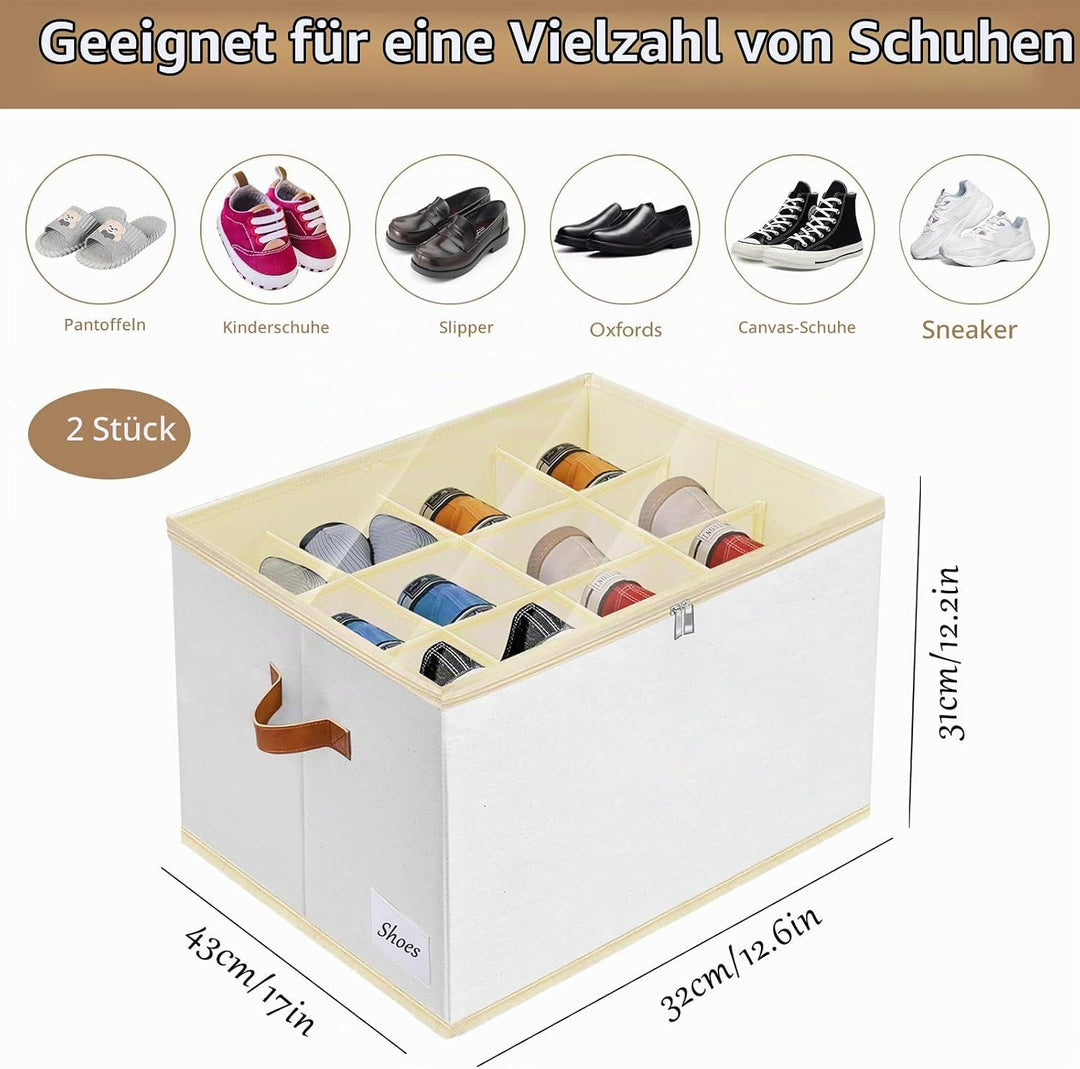 Schuhorganizer Schuhschrank - 24-Zellen Schuhboxen Stapelbar Schuhregal Platzsparend für Schrank - 2