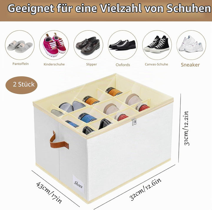 Schuhorganizer Schuhschrank - 24-Zellen Schuhboxen Stapelbar Schuhregal Platzsparend für Schrank - 2