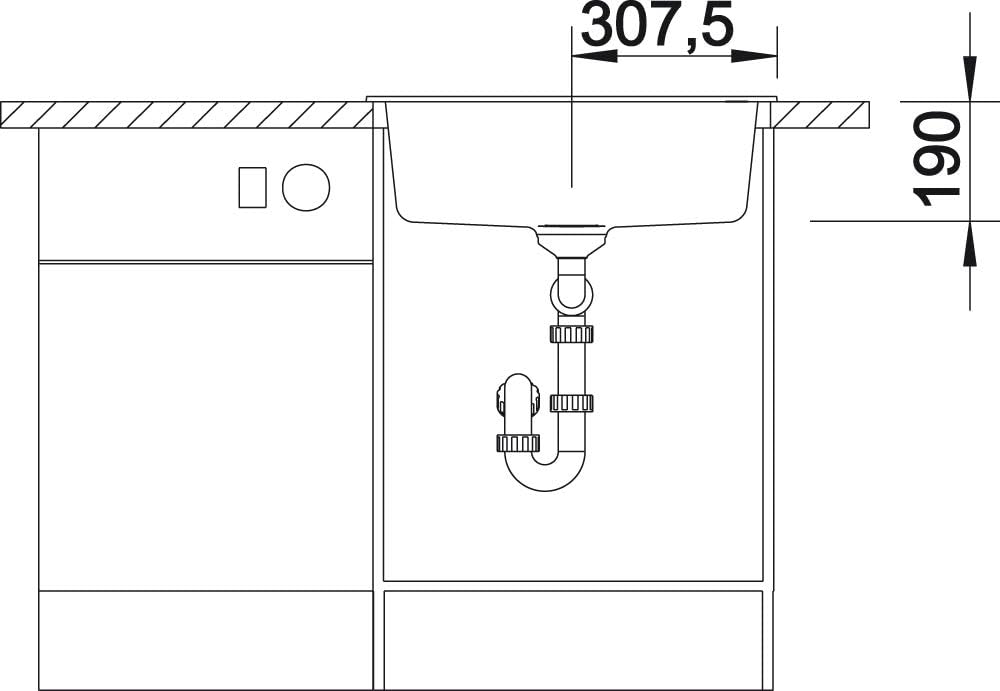 BLANCO DALAGO 6 | SILGRANIT cafe | Einbauart: Einbau von Oben | mit Ablauffernbedienung | 60er Unter