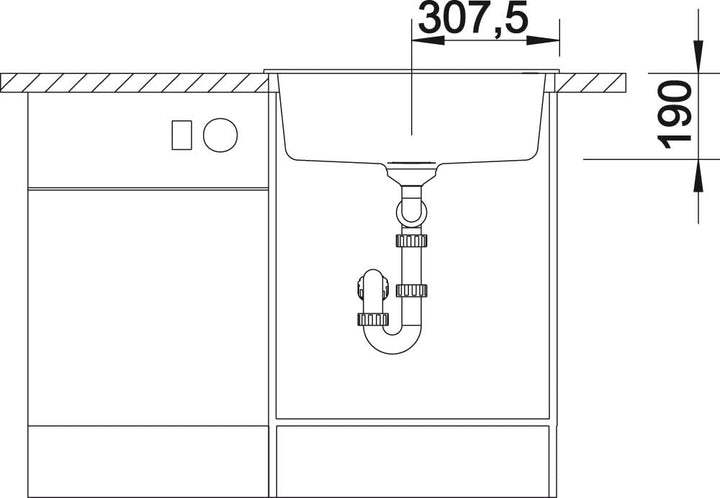 BLANCO DALAGO 6 | SILGRANIT cafe | Einbauart: Einbau von Oben | mit Ablauffernbedienung | 60er Unter