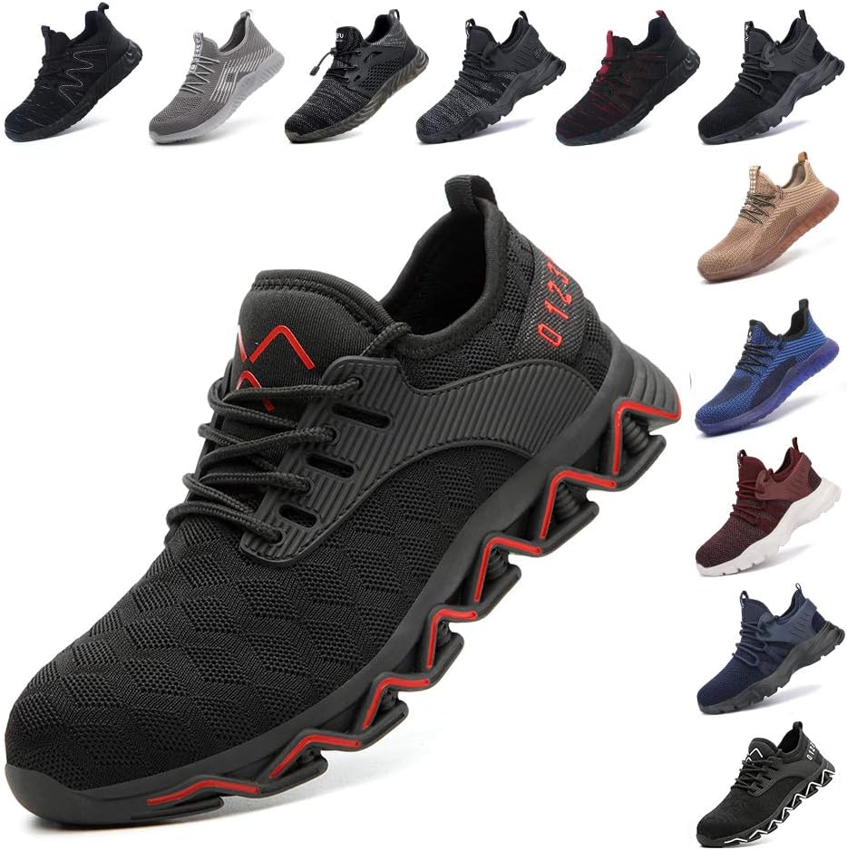 Hitmars Sicherheitsschuhe Herren Frauen Arbeitsschuhe Baustellen Schutzkappe Stahl Stiefel Sneaker T