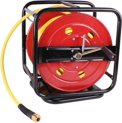 WELDINGER Schlauchaufroller 30 m mit Druckluftschlauch Gummi-PVC gelb 6 x12 mm -40 bis 65°C