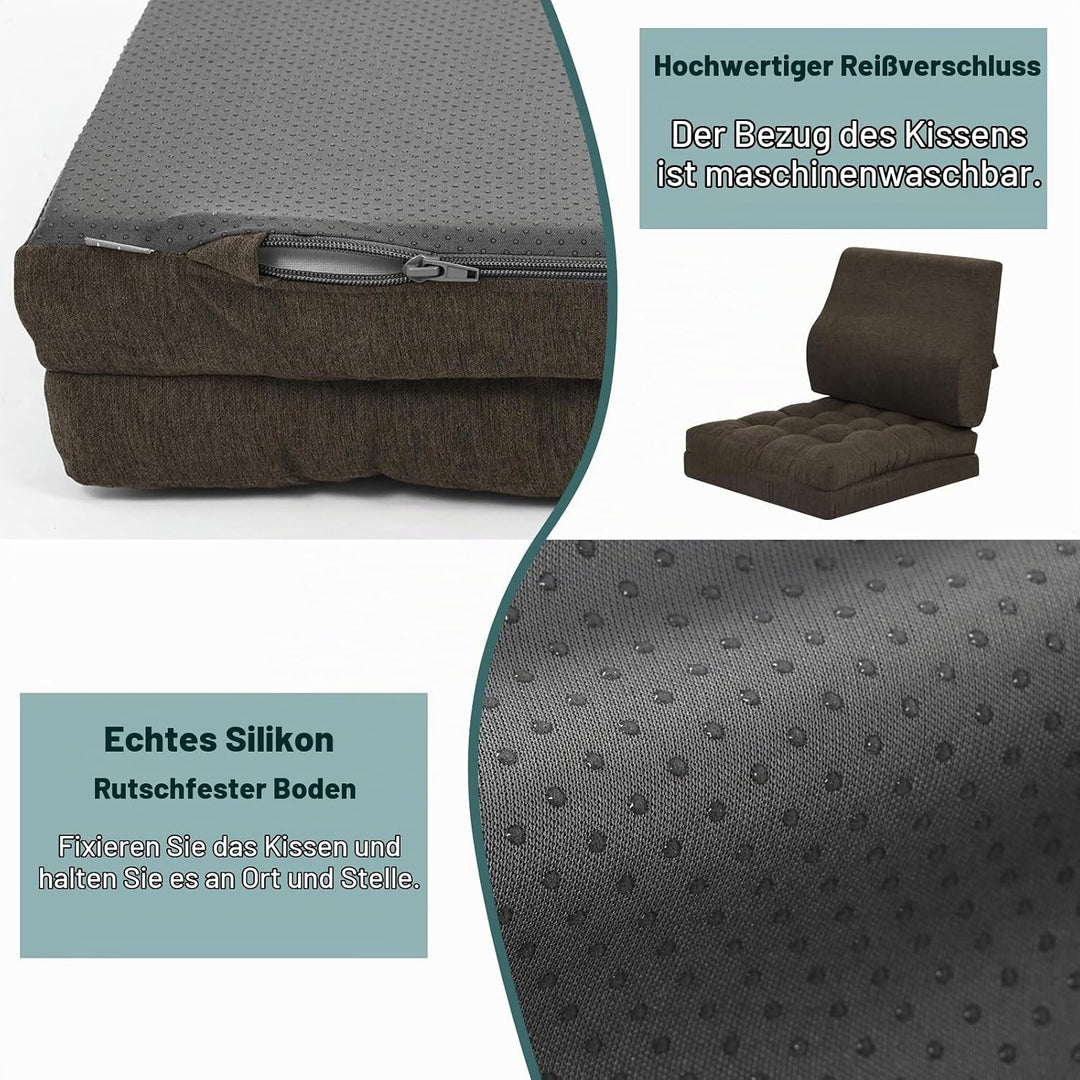 Shinnwa Memory Foam Fernsehsessel Sitzkissen mit Rückenkissen für ältere Menschen, 50x50x12.7CM Dual