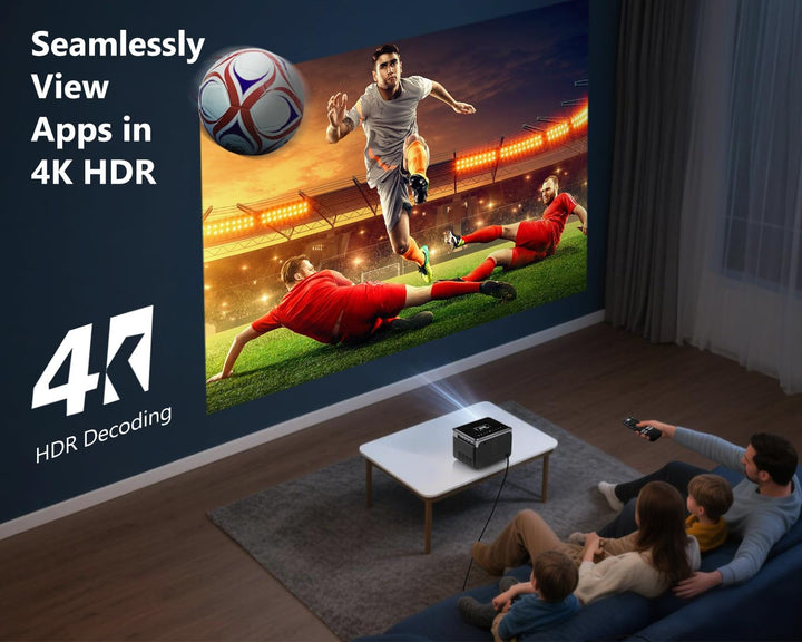 LED Beamer 4K Tragbarer Heimkino, 2026 CWEUG Smart Beamer mit YouTube, Android OS, DB Audio, NFC, Au