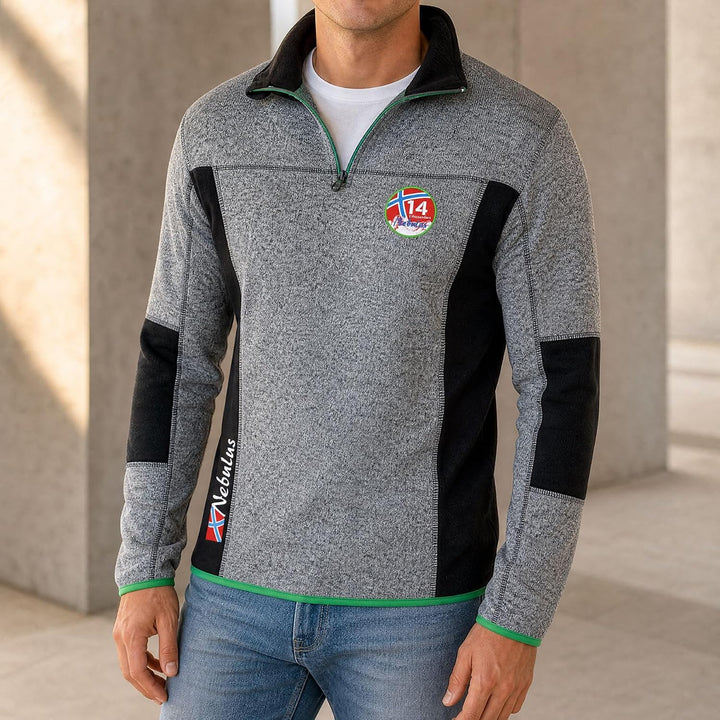 Nebulus Fleecepulli PAAVO Herren - Reissverschluss, Pullover Dunkelgrau 3XL, Dunkelgrau 3XL