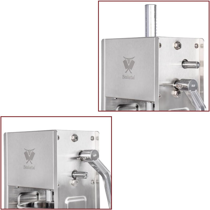 Beeketal 'BT05' Edelstahl Industrie Wurstfüllmaschine (5 L Volumen) SGS-geprüft, Profi Wurstfüller m