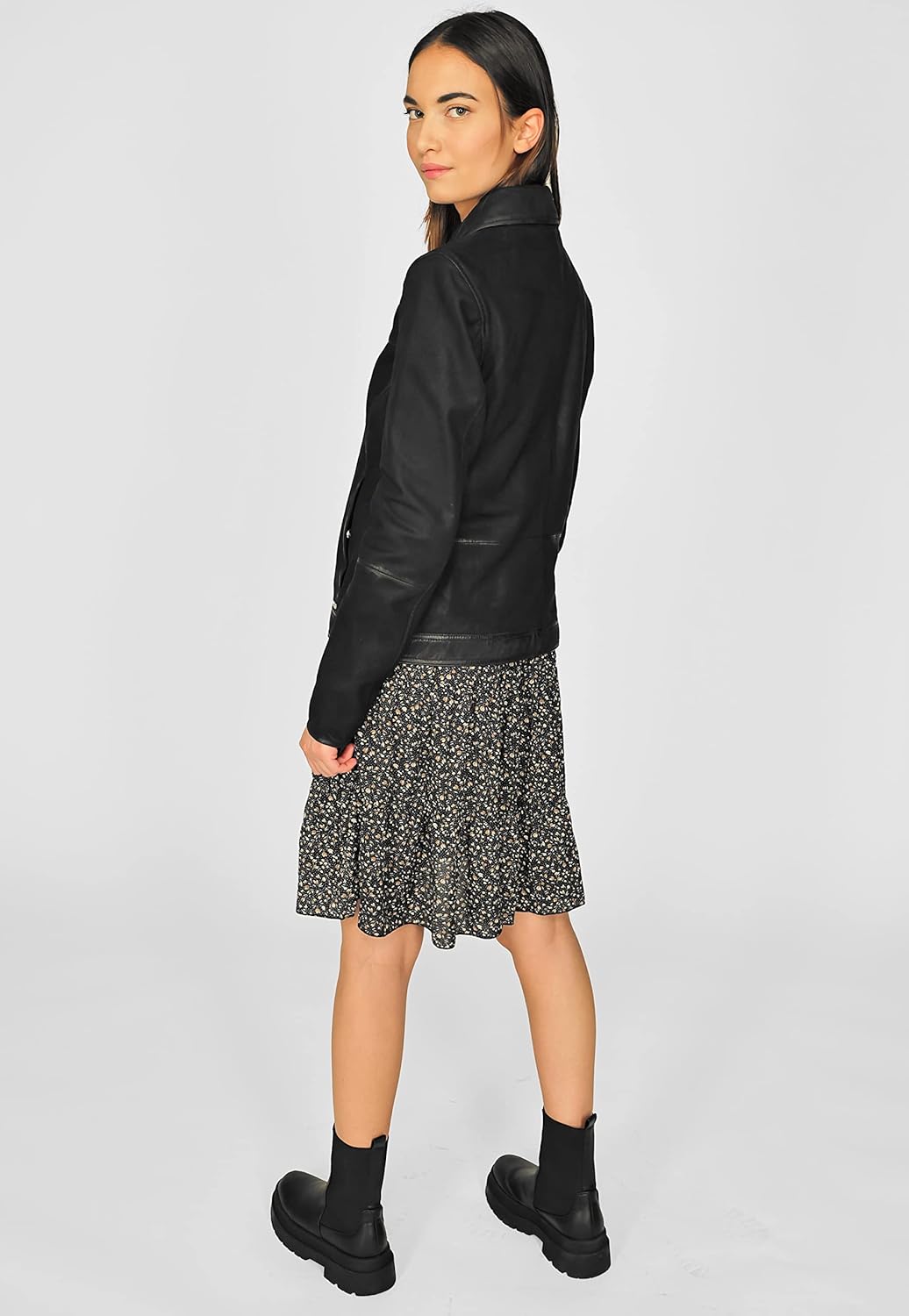 MAZE Damen Lederjacke 4202117 S Schwarz, S Schwarz