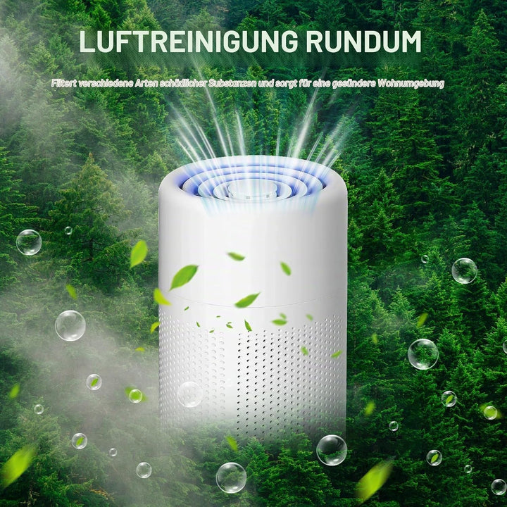 Luftreiniger Allergiker mit Aktivkohlefilter USB Tragbar HEPA Filter 5W Geräuscharm Für Tierhaare &amp;