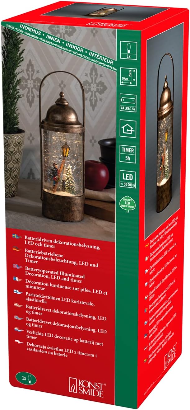 Konstsmide 4349-000 LED Schneelaterne, Mattgold Mattgold Charles Dicken Style