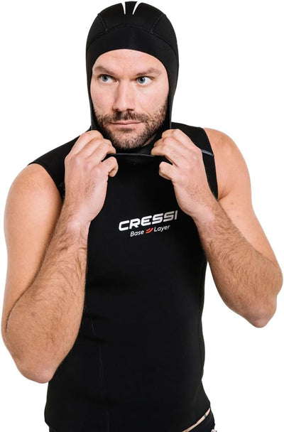 Cressi Base Layer Man 2.5mm - Tauchunterzieher Neopren 2.5mm, Schwarz, für Herren Hood Vest L, Hood