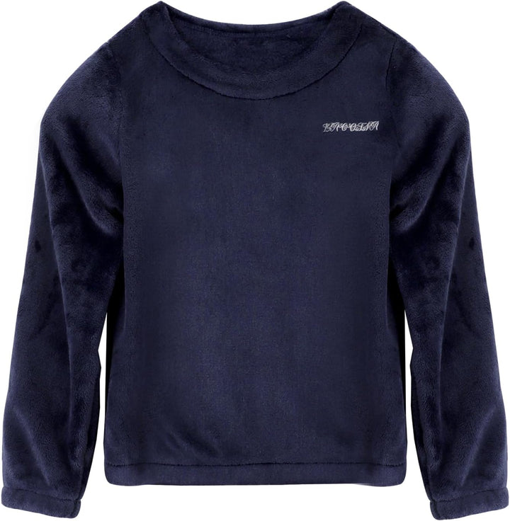 LACOFIA Kinder Jungen Mädchen Schlafanzüge Warme Polar Fleece Pyjama Set Kleinkind Winter Langarm Ha