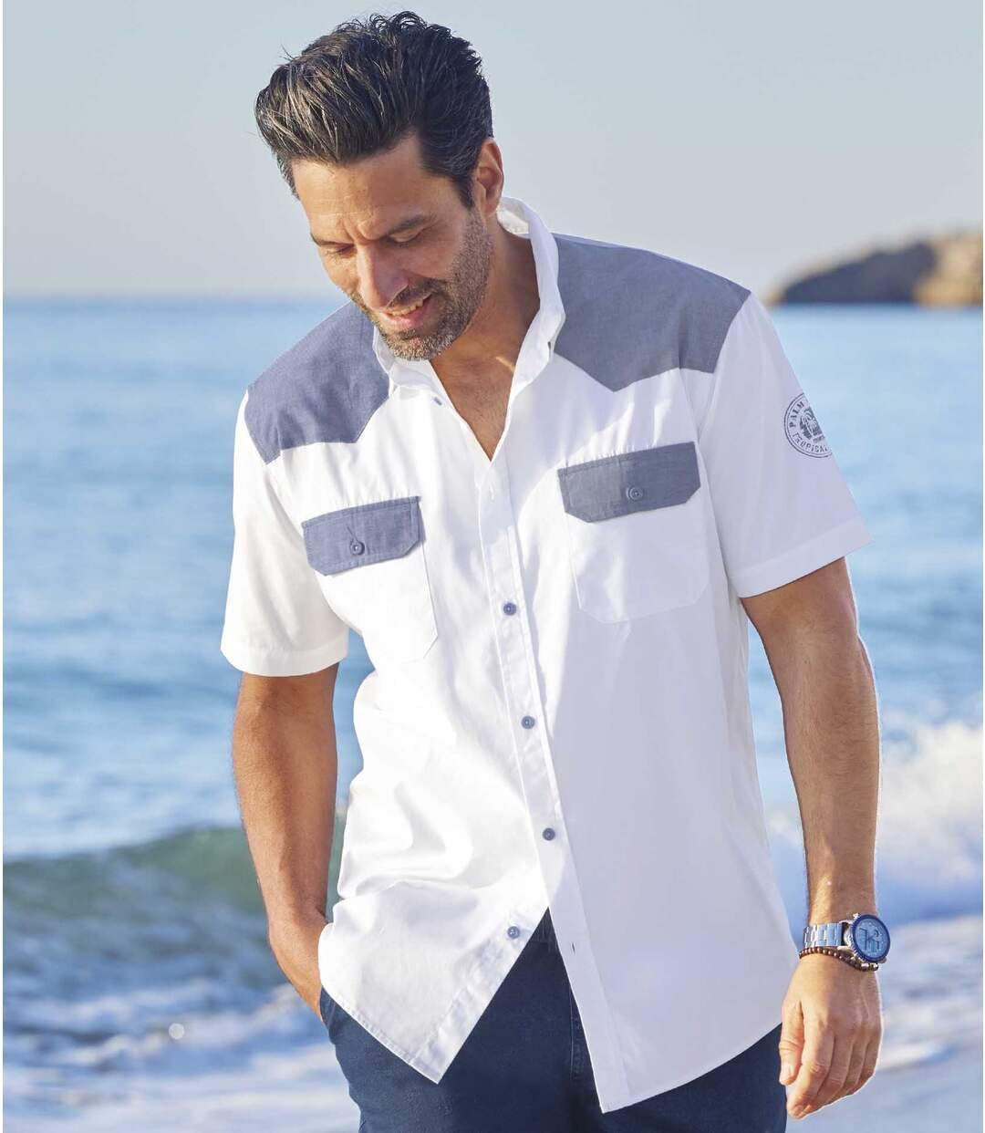 ATLAS FOR MEN - Herrenhemd - Kurze Ärmel - Verfügbar in grossen Grössen von M bis 5XL 3XL Weiss, 3XL