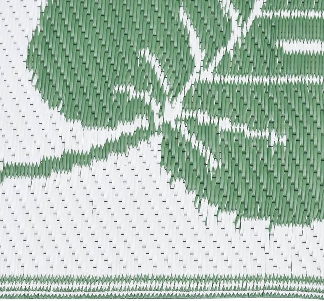 Gecheer Outdoor Teppich Doppellagiges Jacquard-Muster Balkon Terrasse Garten Aussenteppich Balkontep