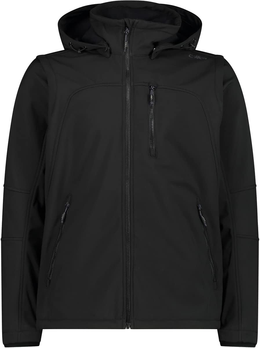 CMP – Man Jacket Snaps Hood With Detachble Sleeves 56 Schwarz, 56 Schwarz