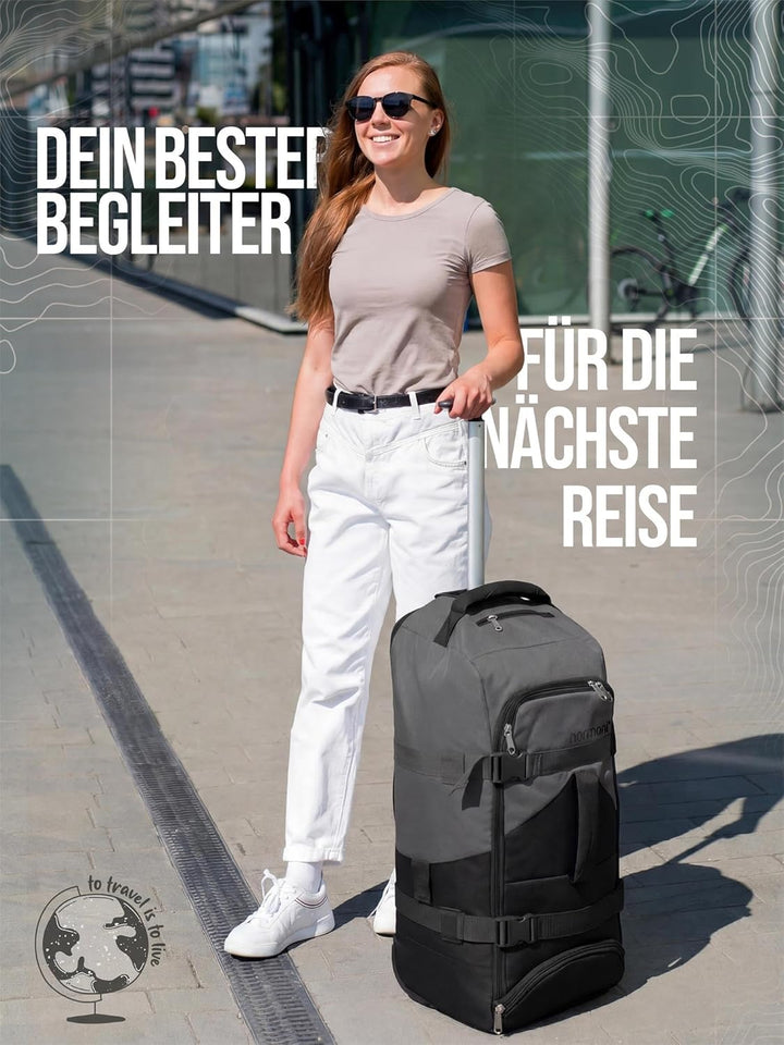normani Backpacker Reisetaschen-Rucksack mit Trolleyfunktion - Trolley mit Frontloader Funktion und