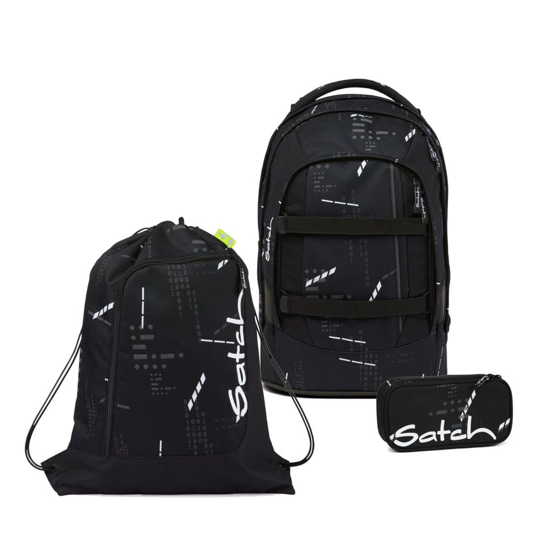 satch Pack Schulrucksack Set 3tlg. mit Schlamperbox und Sportbeutel Ninja Matrix, Ninja Matrix