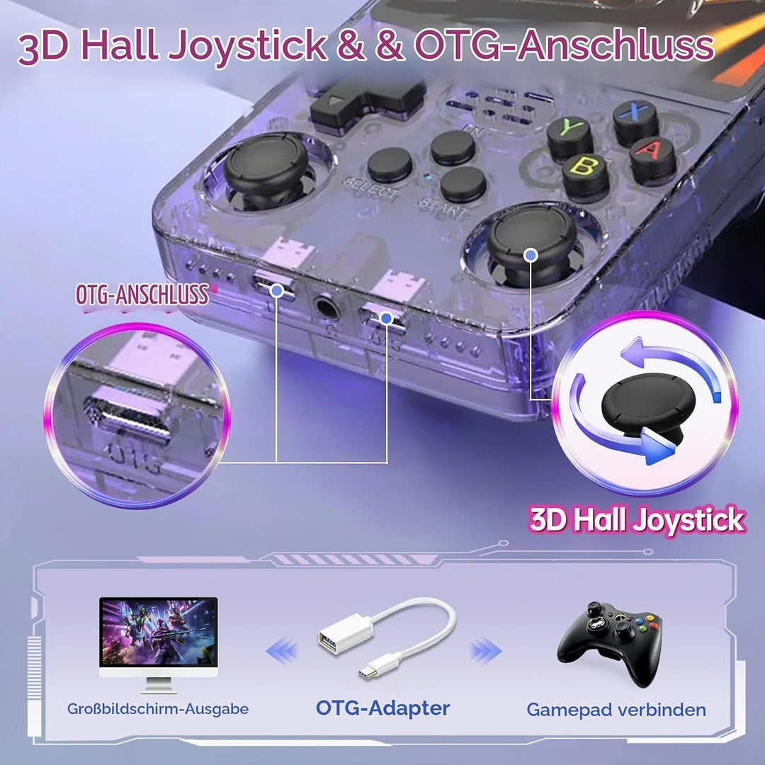 Febotak R36S Retro-Handheld-Spielkonsole, 3,5-Zoll-IPS-Bildschirm, 128 GB Speicher, über 40.000 Spie