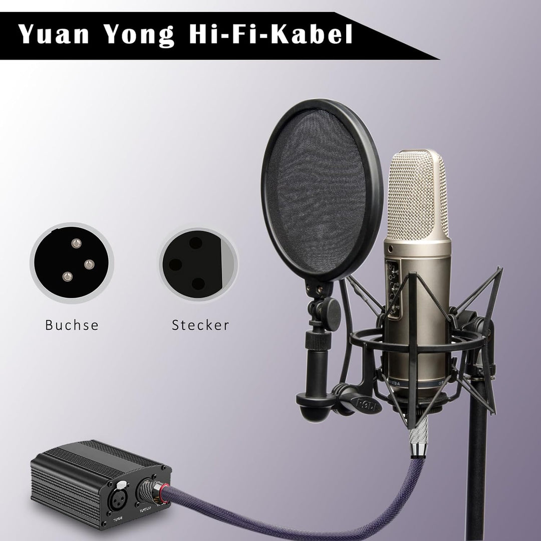 YuanYong Audio XLR Kabel 18 AWG 8N OCC Kupfer Audio Mikrofonkabel HiFi kabel Carbonfiber-Rhodium-Ste