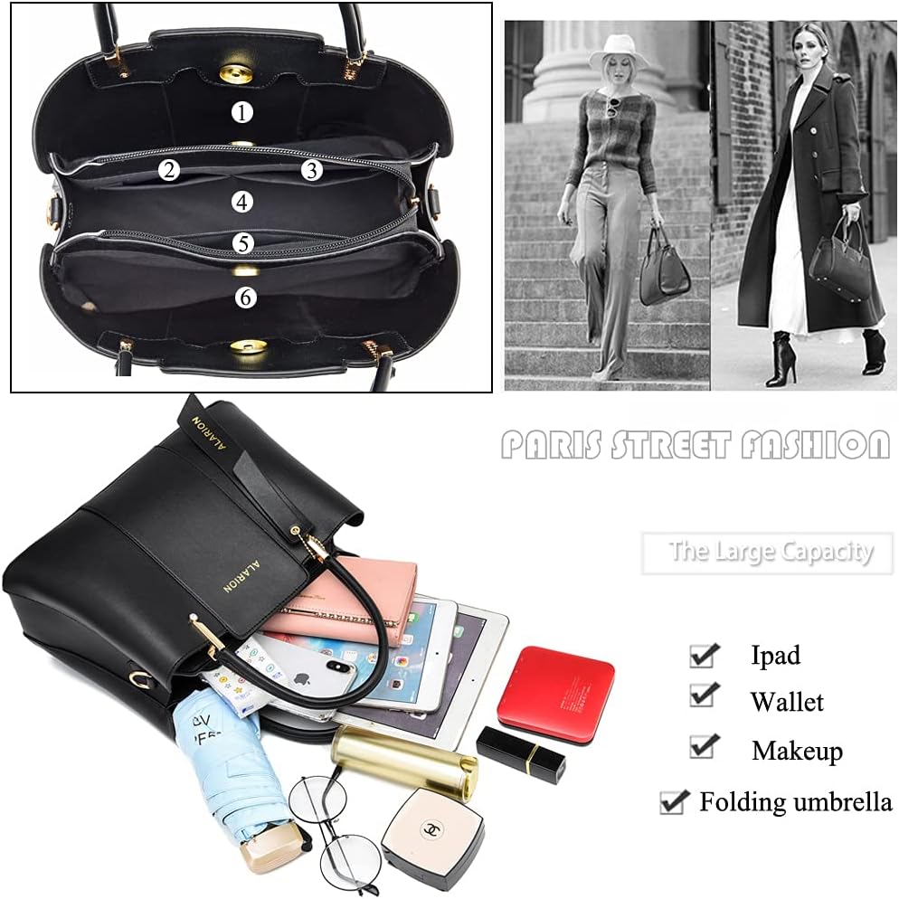 ALARION Damen Geldbörsen und Handtaschen Schultertasche Damen Designer Satchel Messenger Tote Bag 3-
