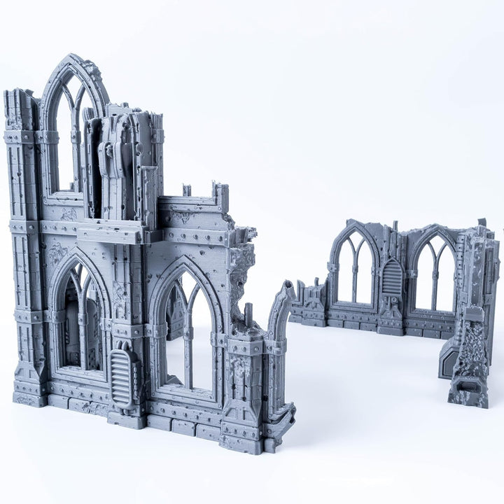 Gotische Ruinen Serie - Set 2: Zweigeteilte Ruine mit Zwei- und EIN-Geschossigen Abschnitten, Massst