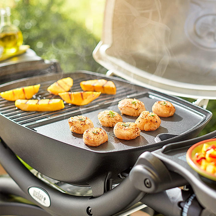 7645 Grillrost Gusseisen für Weber Q200, Q220, Q2000, Q2200 Series, 27,3 x 38,9 cm Grillpfanne ersat
