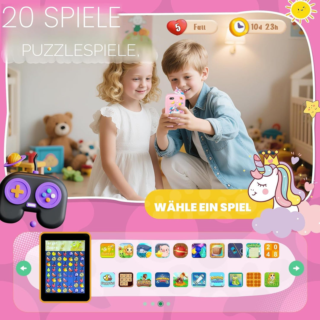 Fippesax Kinder Handy Smartphone Spielzeug, Kinderkamera 2,8" Touchscreen Handy für Mädchen Jungen,
