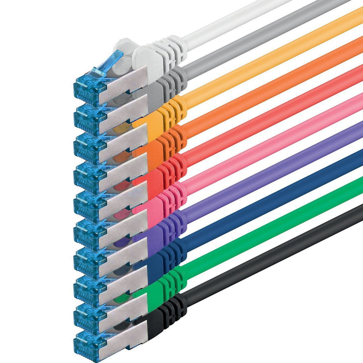 1CONN 10x 0.5 M - CAT-6a Netzwerk-Kabel Ethernet Cable Lan Patch RJ-45 Stecker SFTP 10GB/s - 10 Stüc