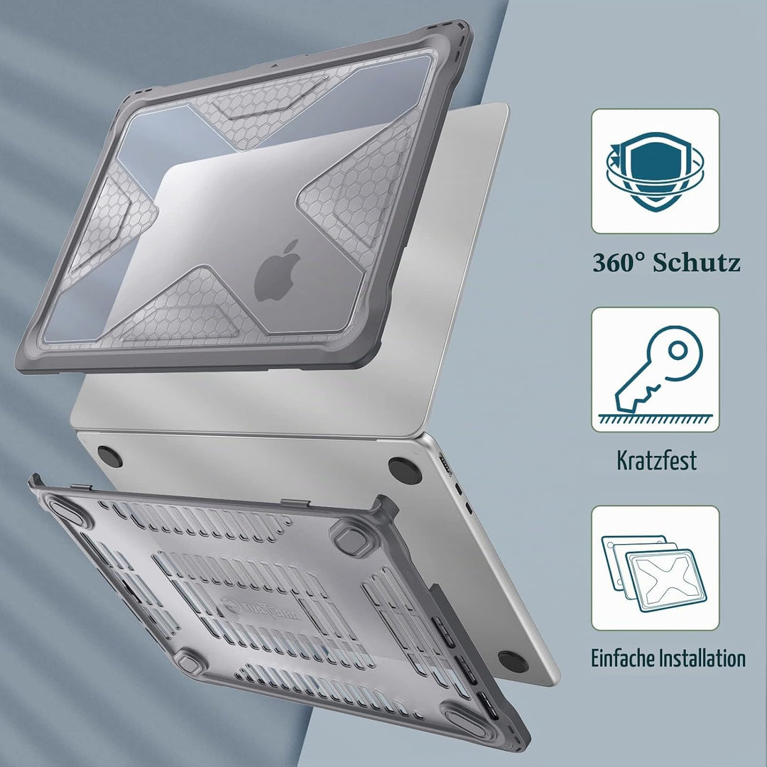 Fintie Hülle Kompatibel mit MacBook Air M5 M4 M3 M2 13.6" (2026-2022) A3449 A3240 A3113 A2681- Ganzk