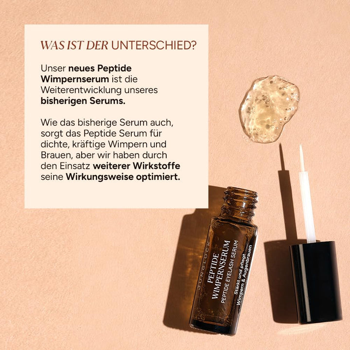 JUNGLÜCK Peptide Wimpernserum Ohne Hormone - Vegan | Für lange und dichte Wimpern und schöne Augenbr